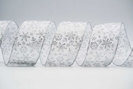 Κορδέλα με γυαλιστερά χιόνια_KF7217G-1_λευκή